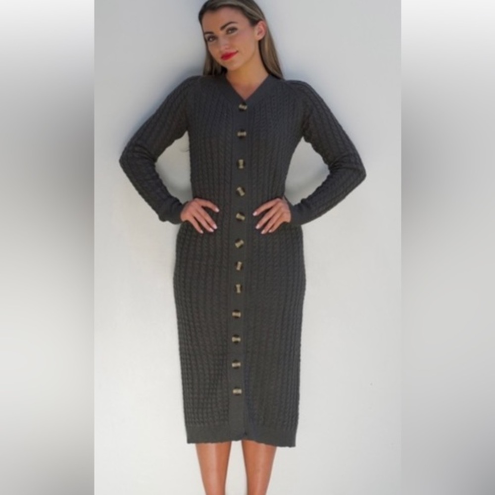 Cable‎ Ribbed Sweater Dress - Picture 5 of 5